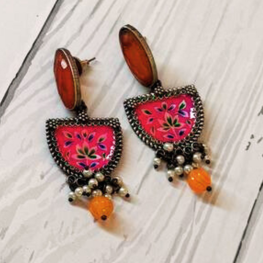 ANIKA ORANGE-PINK EARRING