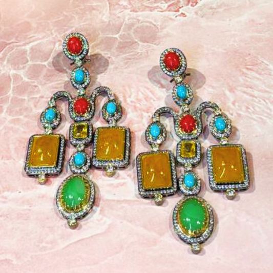 NAWABSHAHI-RED-MULTI EARRING