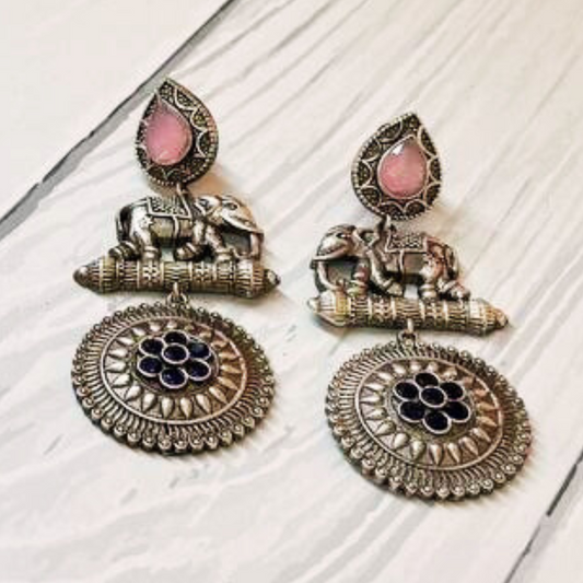 GAJENDRA PINK-BLUE EARRING