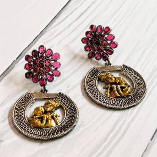 RAADHA-KRISHNA PINK EARRING