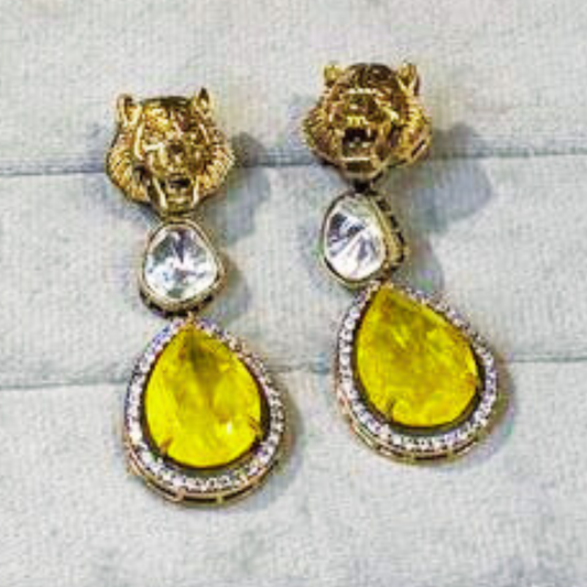 SWARN-POLI YELLOW EARRINGS