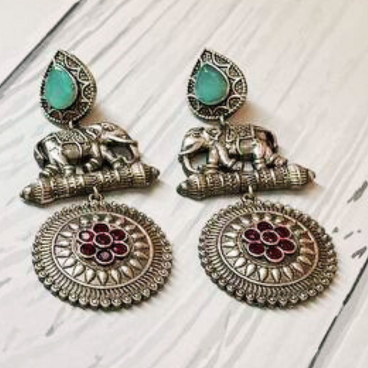 GAJENDRA TURQUOISE-RED EARRING