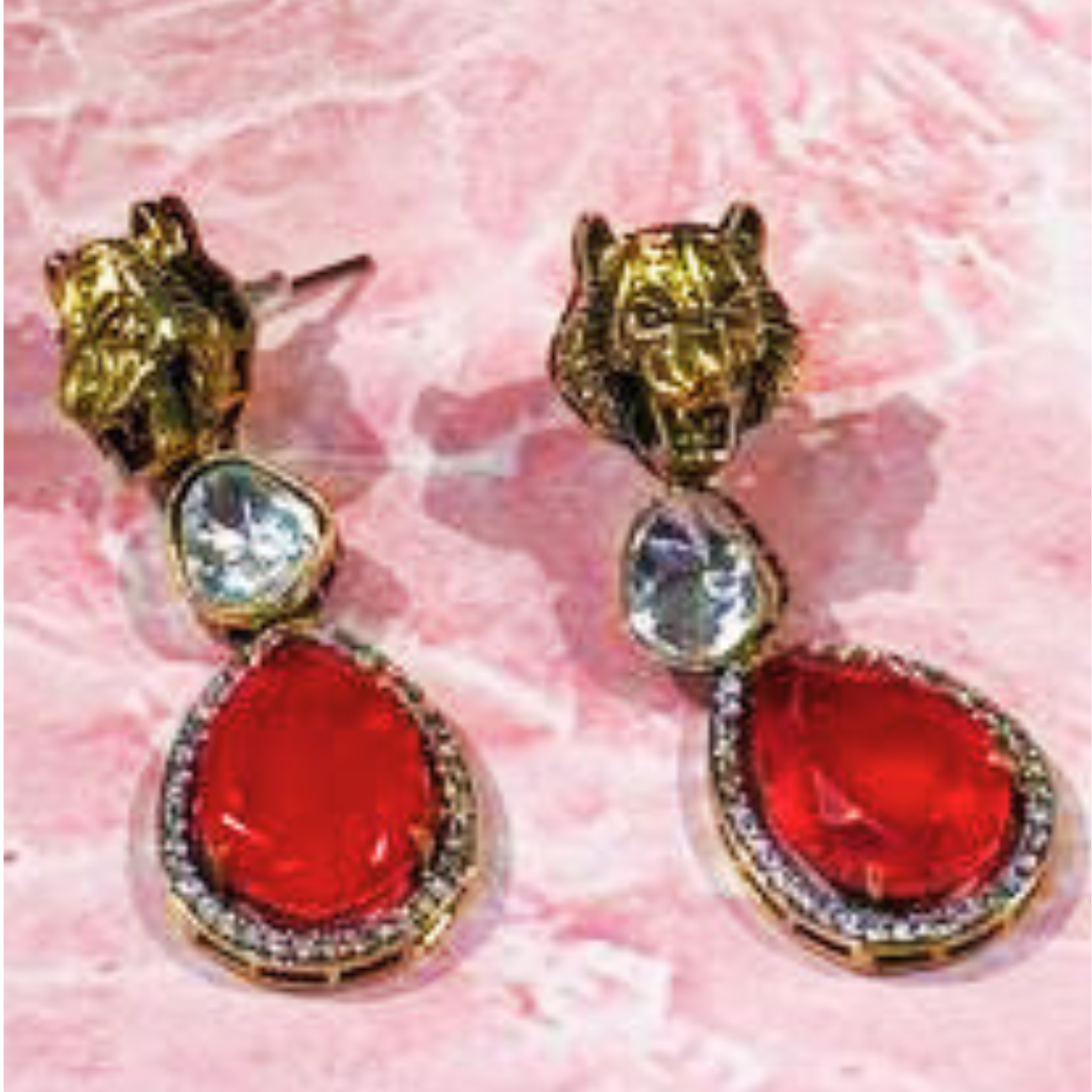 SWARN-POLI-RED EARRINGS