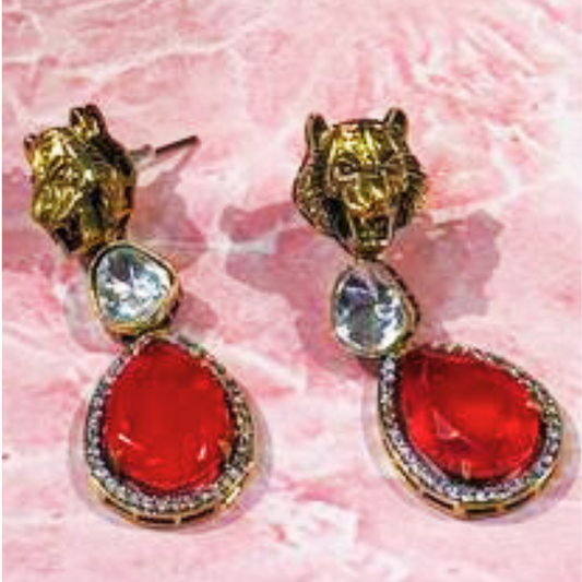 SWARN-POLI-RED EARRINGS