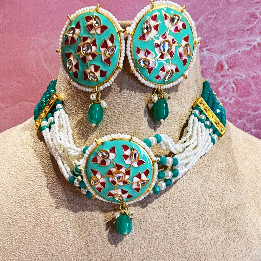 VISHAKA TEAL NECKLACE