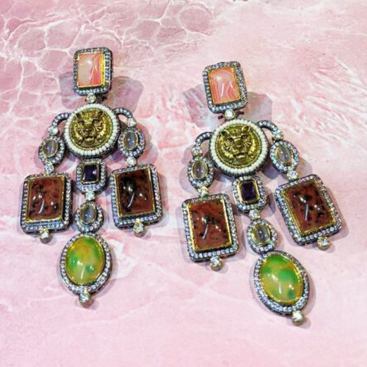 NAWABSHAHI CORAL-MULTI EARRINGS