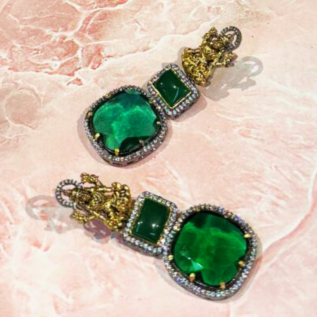 MAHALAXMI EMERALD EARRINGS