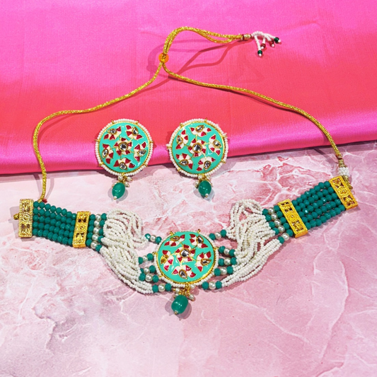 VISHAKA TEAL NECKLACE