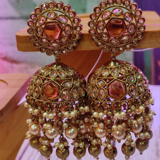 GOLDEN YELLOW MUMTAJ JHUMKA