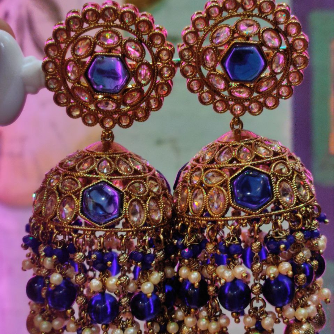 ROYAL BLUE MUMTAJ JHUMKA