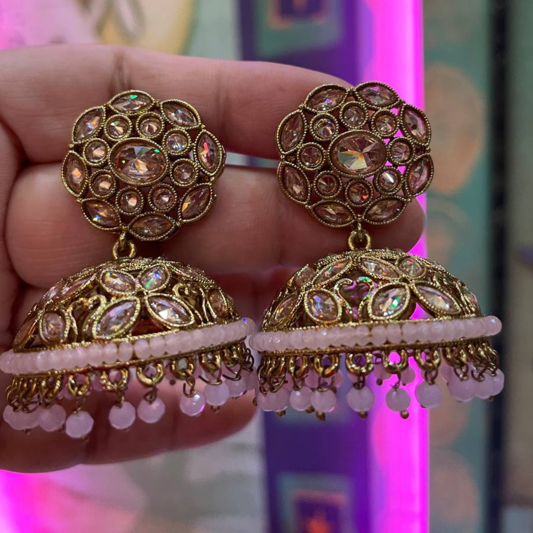 MINT PINK JUBEDA ( TINY ) JHUMKA