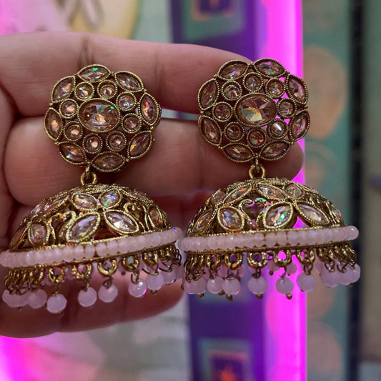MINT PINK JUBEDA ( TINY ) JHUMKA