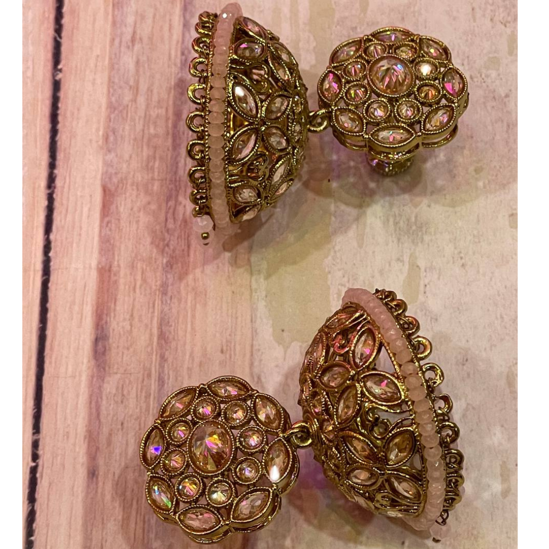 MINT PINK JUBEDA ( TINY ) JHUMKA