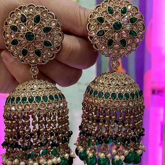 GREEN NOORJAHAAN JHUMKA