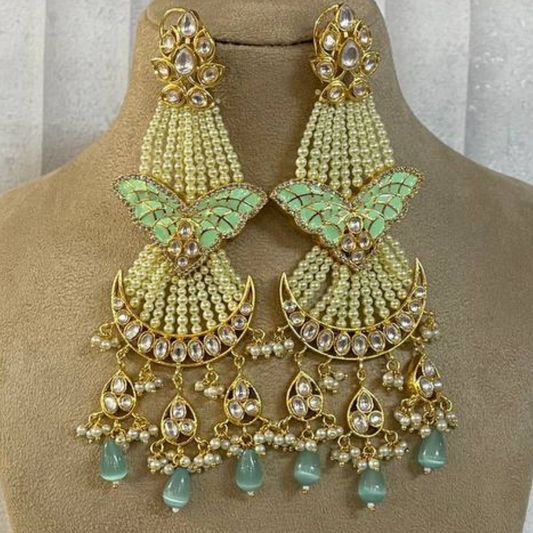 ROYAL FLY MINT-GREEN EARRINGS