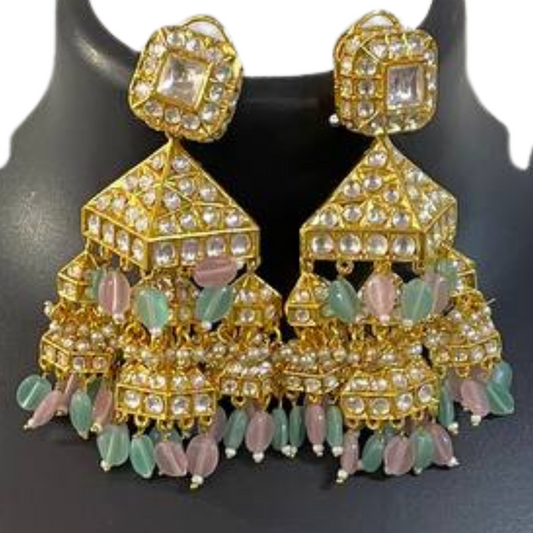 PURNIMA PINK-TURQUOISE EARRINGS
