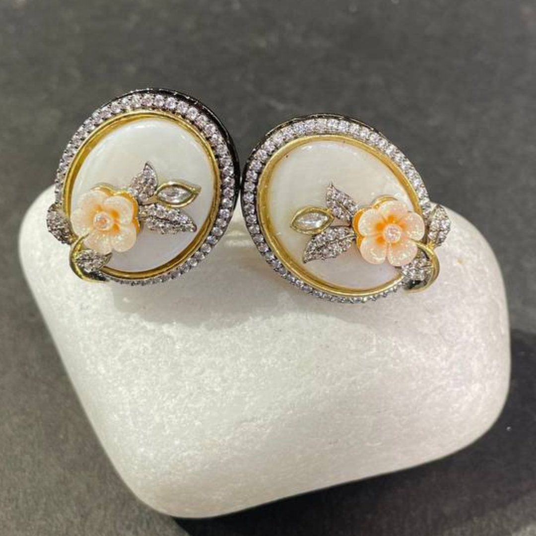 PEACH PAAKIJA MAYUR STUD EARRINGS