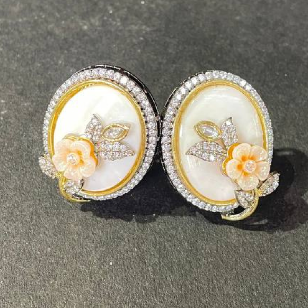 PEACH PAAKIJA MAYUR STUD EARRINGS