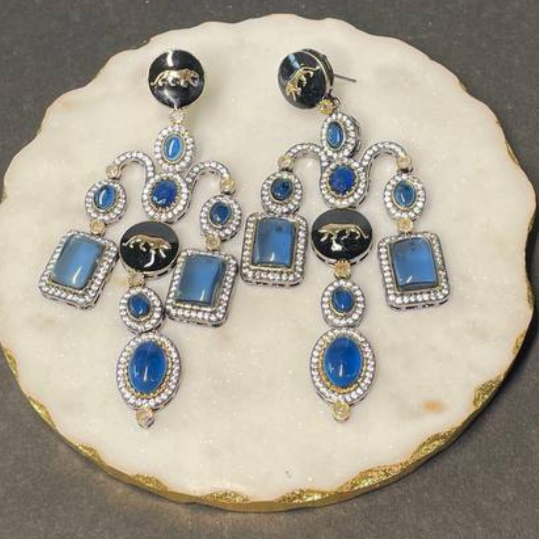 NAWABSHAHI BLUE EARRINGS