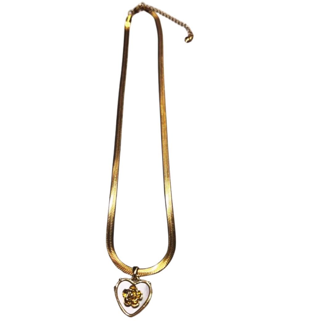 Flora heart chain necklace