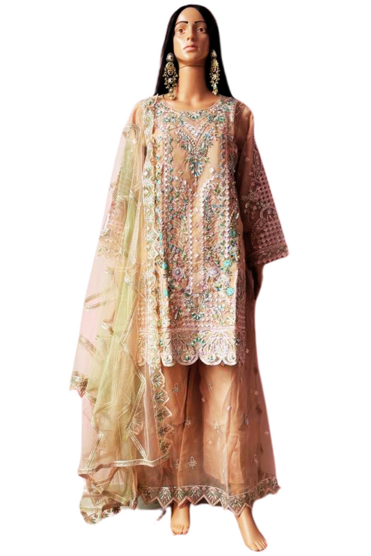 Peach Haniya Pakistani suits