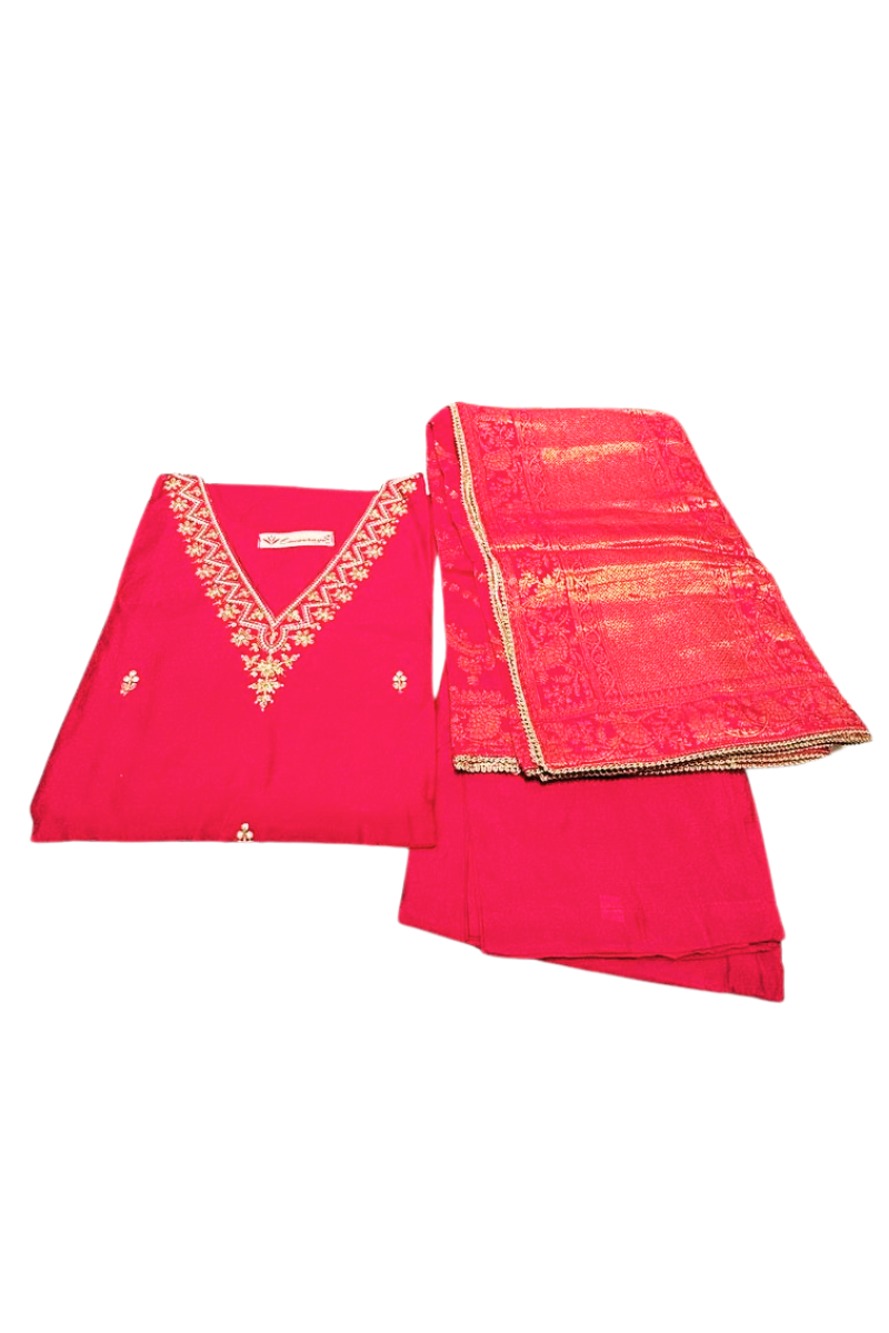 Pink Juna chinon suit