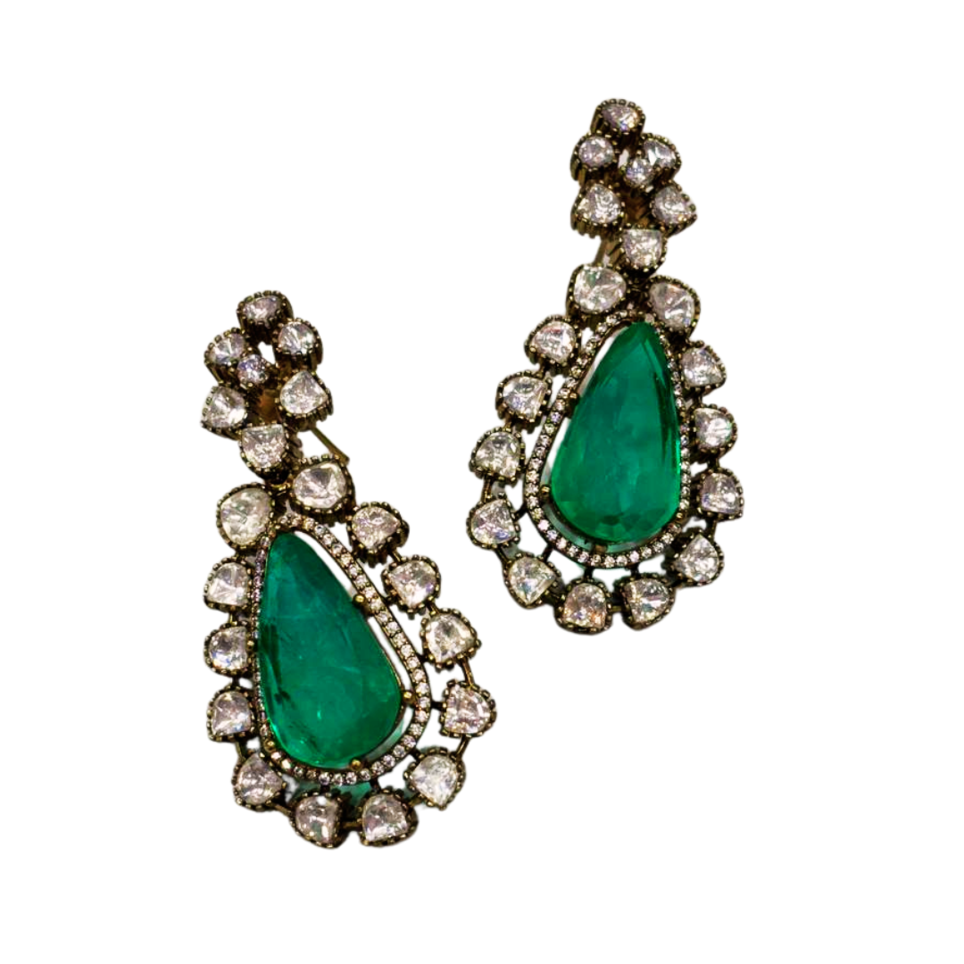 Emerald nakshtra earrings