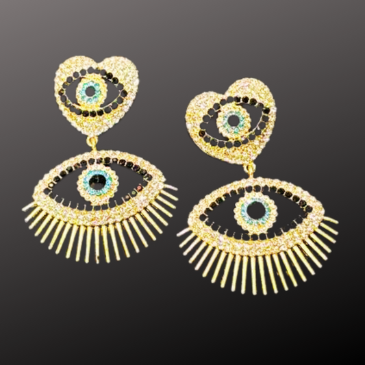 DUAL EVIL EYE EARRINGS