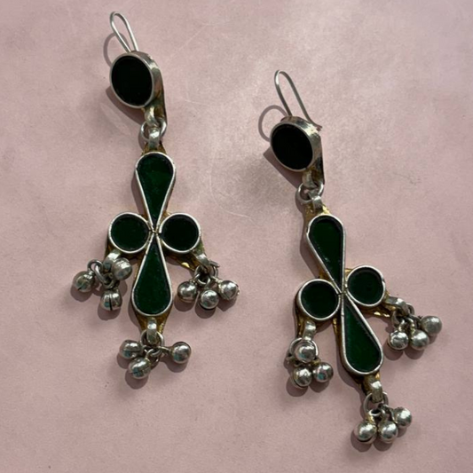 JHUMIYA GREEN AFGAANI EARRINGS