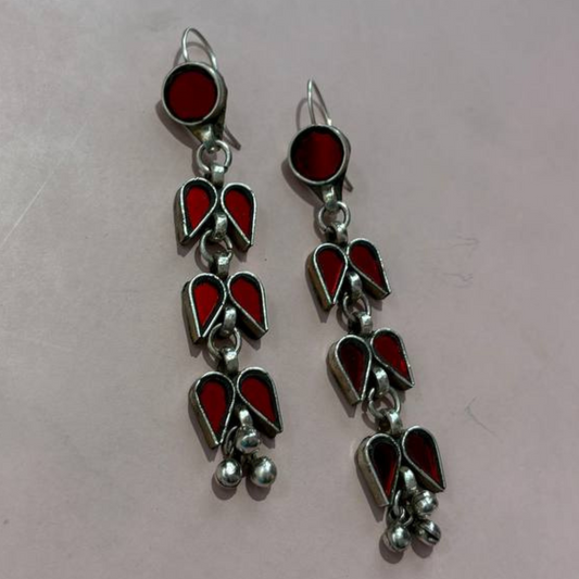 LAHINA RED AFGHANI EARRINGS