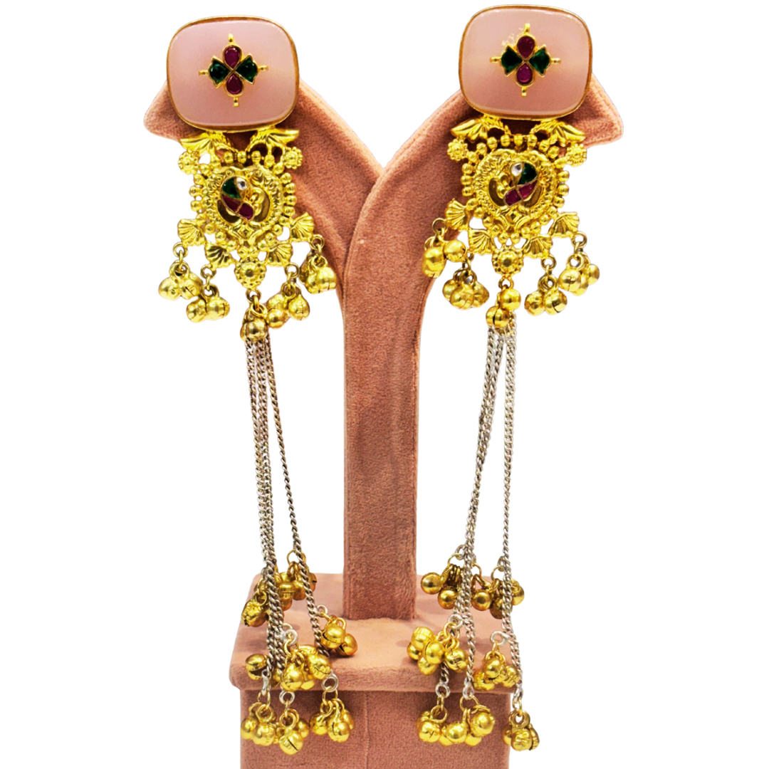 Pink Hayat Kashmiri earrings