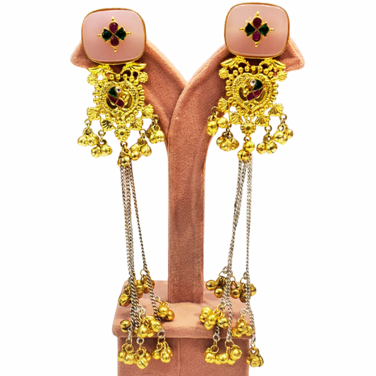Pink Hayat Kashmiri earrings