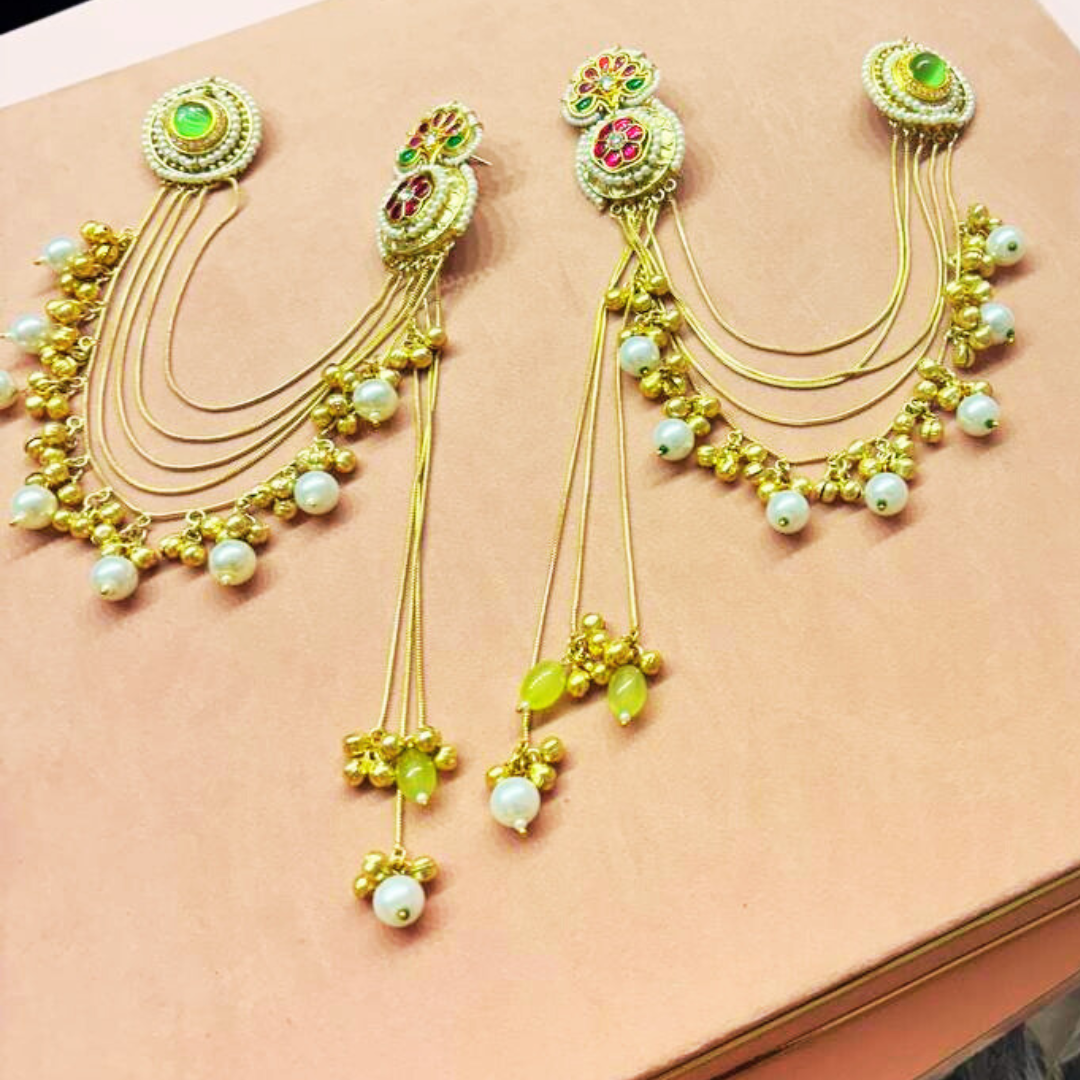 Green Dal-lake Kashmiri earrings