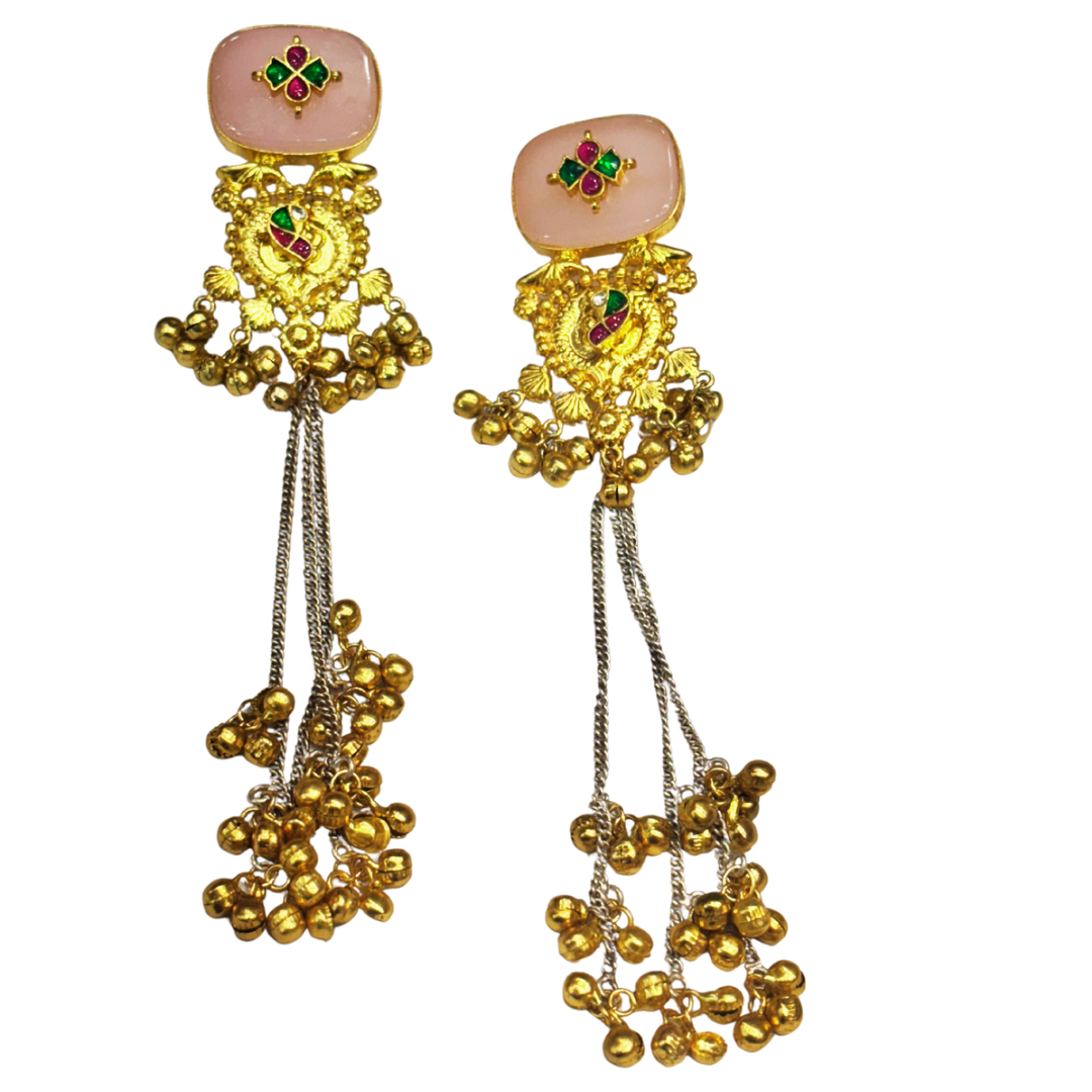 Pink Hayat Kashmiri earrings