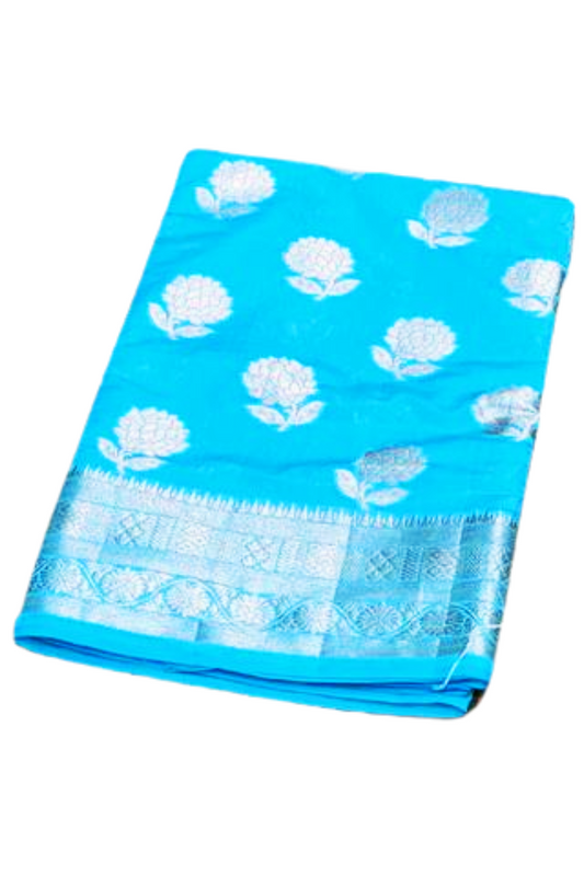 Turquoise Maharani Banarasi saree