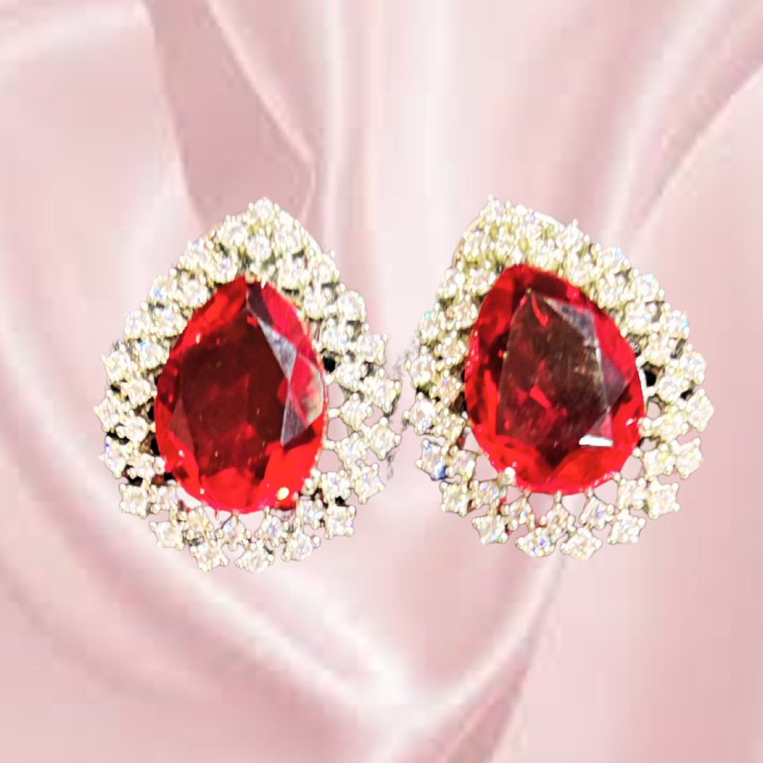 Red Terra stud earrings