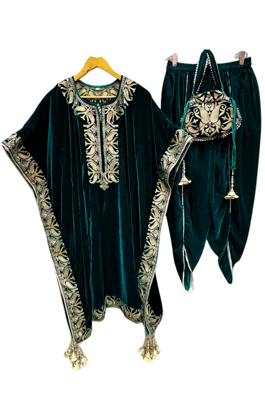 Teal jully Kaftan suit