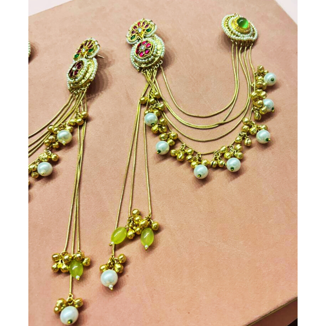 Green Dal-lake Kashmiri earrings