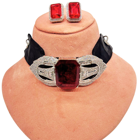 Red Shilpa jewellery set