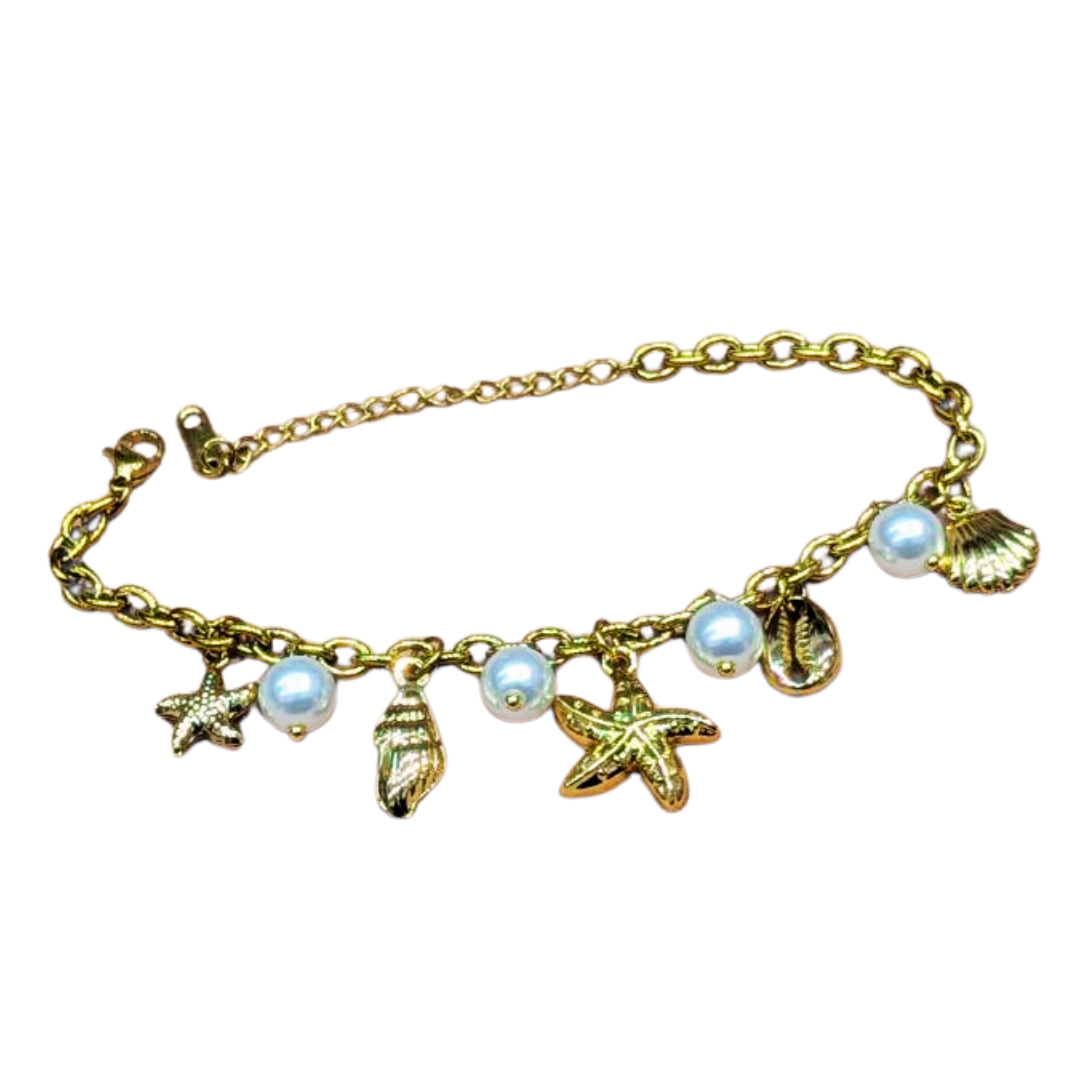 Pearl star chain necklace