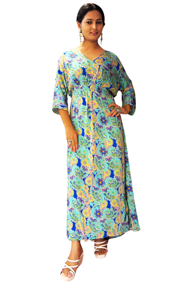 NAZAM GREEN-YELLOW MAXI DRESS