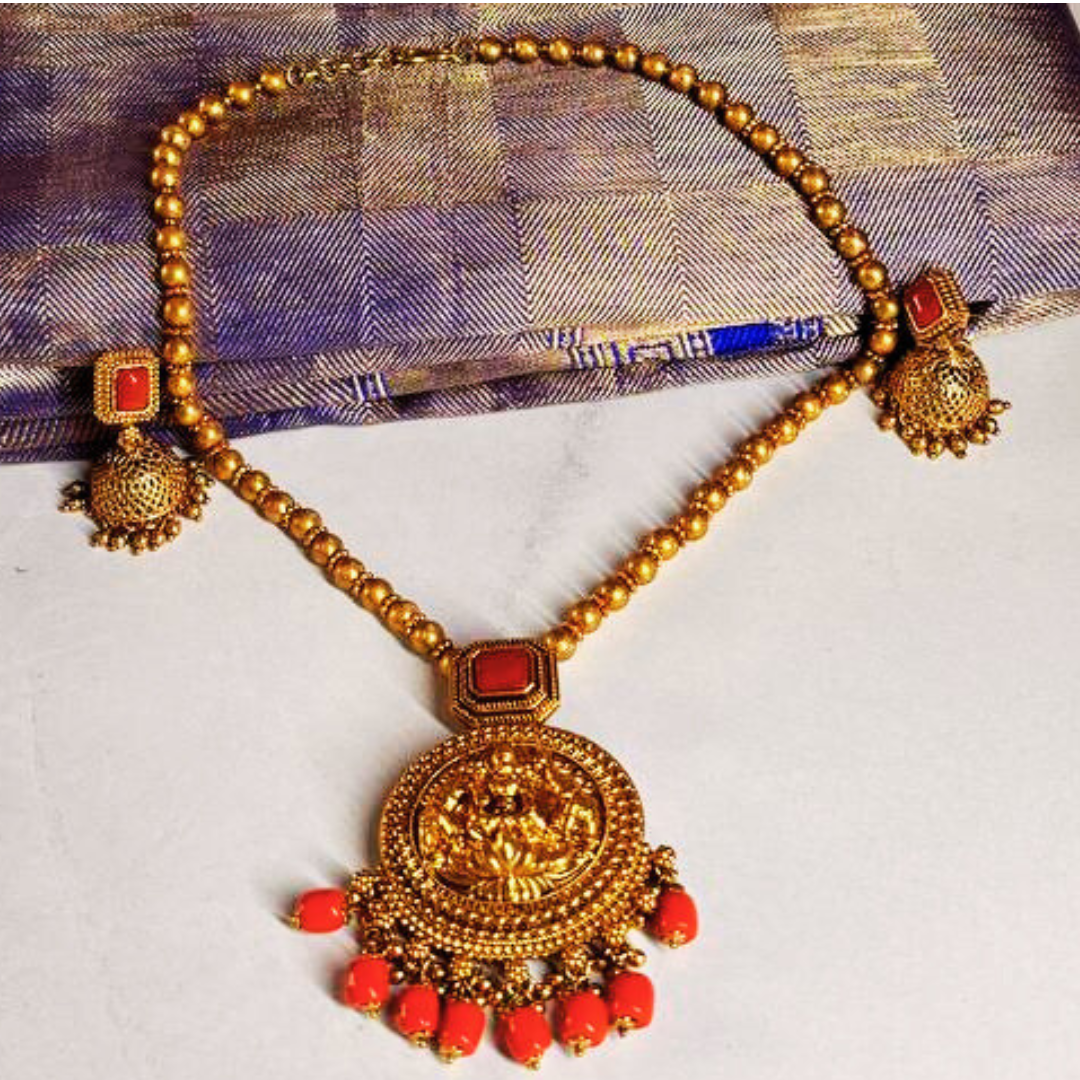 CORAL GAJLAXMI JEWELLERY SET