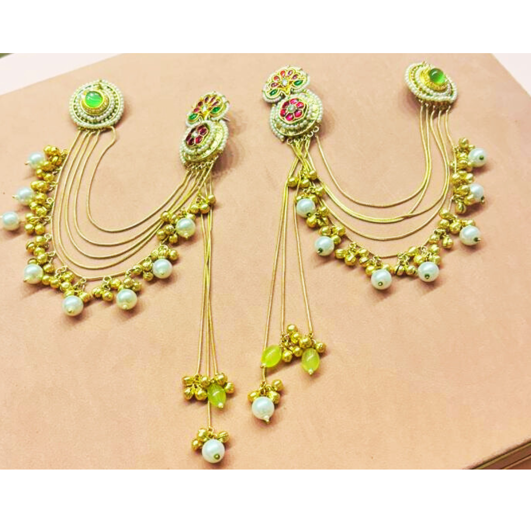 Green Dal-lake Kashmiri earrings