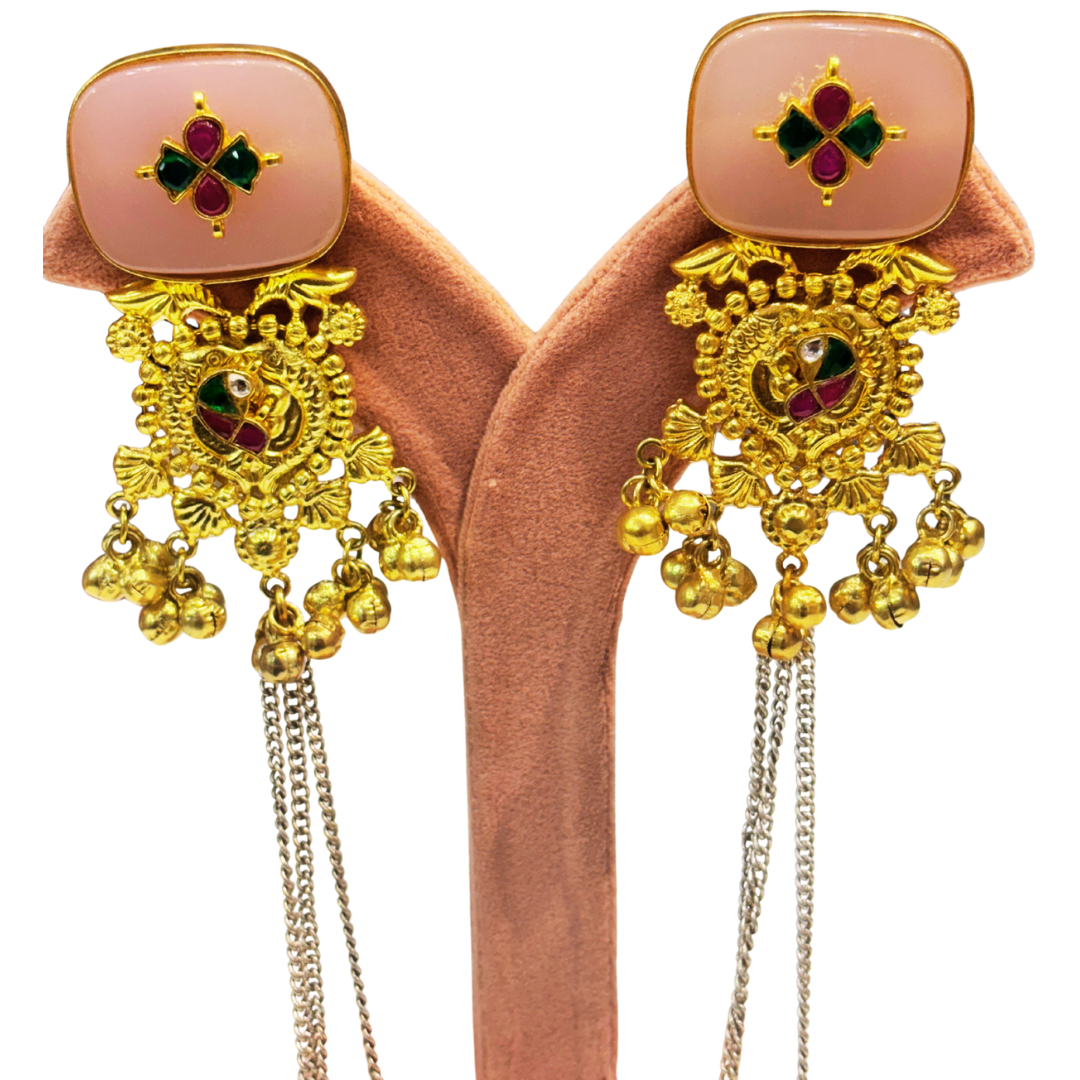 Pink Hayat Kashmiri earrings