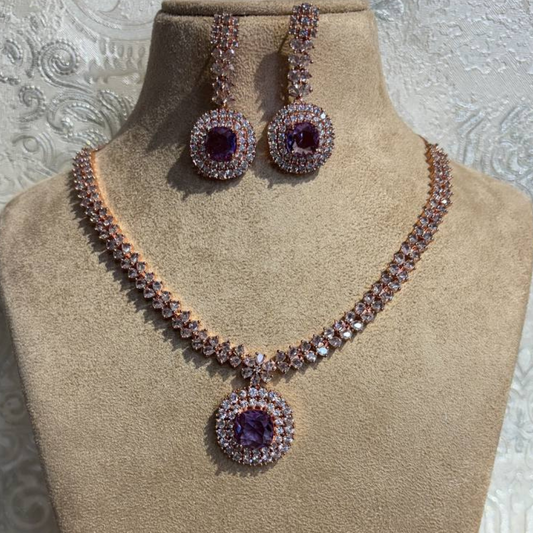 PRIYAMANI LAVENDER(RG) JEWELLERY SET