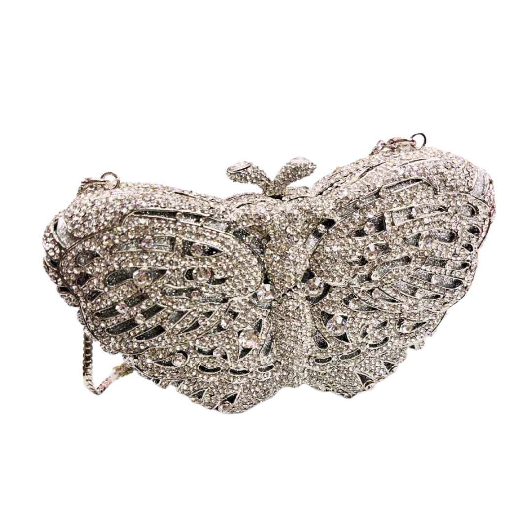 Silver butterfly bag