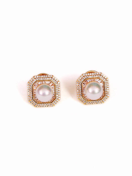 Rena pearl CZ Earrings