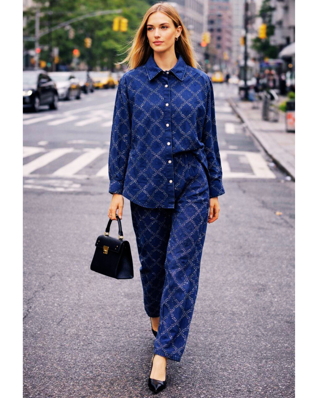 Stone tetra denim co-ord set