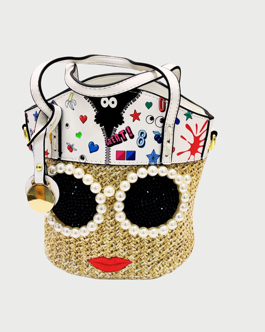 White mukhtar hand bag