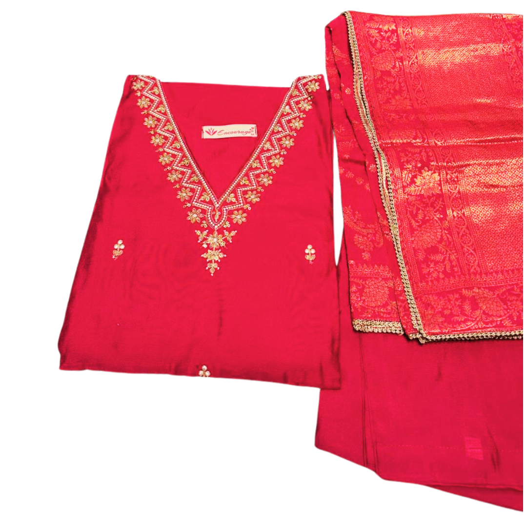 Pink Juna chinon suit